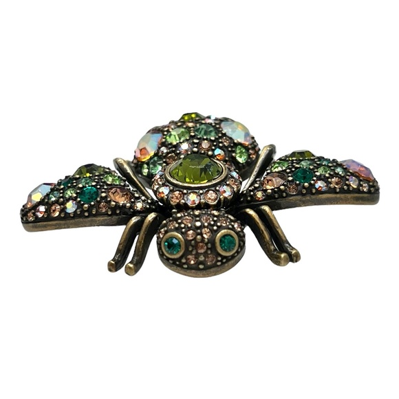 VINTAGE JOAN RIVERS CRYSTAL CRITTERS PRISMATIC LARGE BEE BROOCH - MISSING PIN - Picture 3 of 14